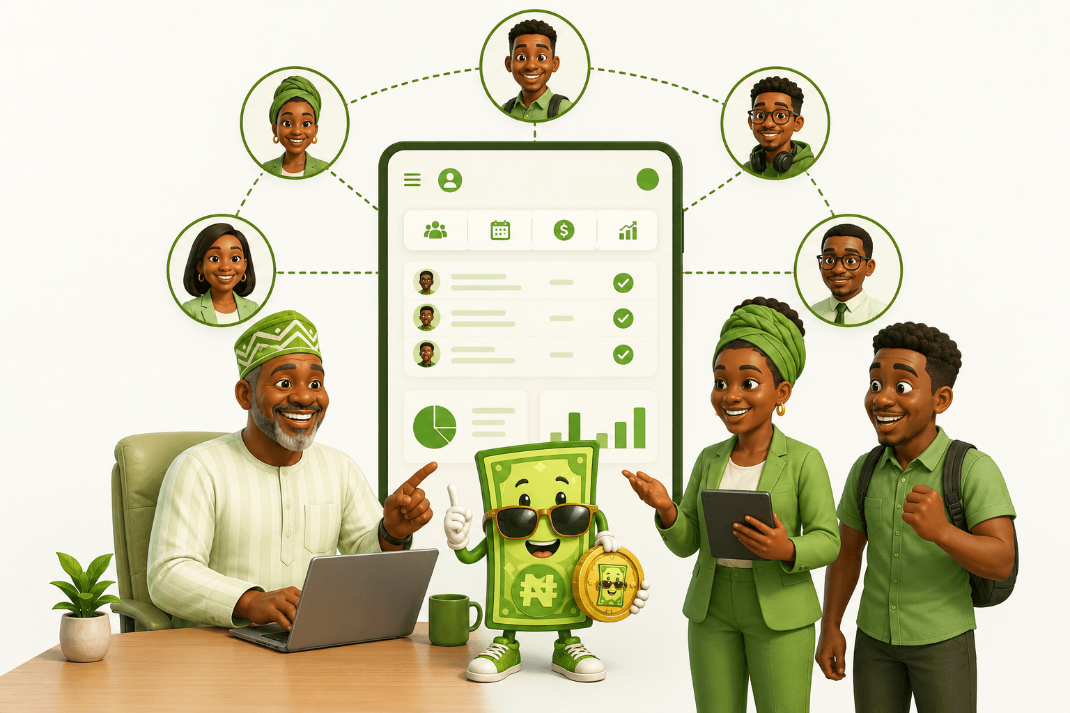 Illustration for business owners running their pay through payroll services