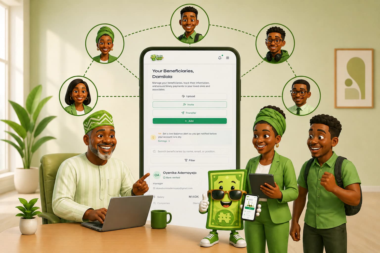 Manage Beneficiaries - Staff Pay