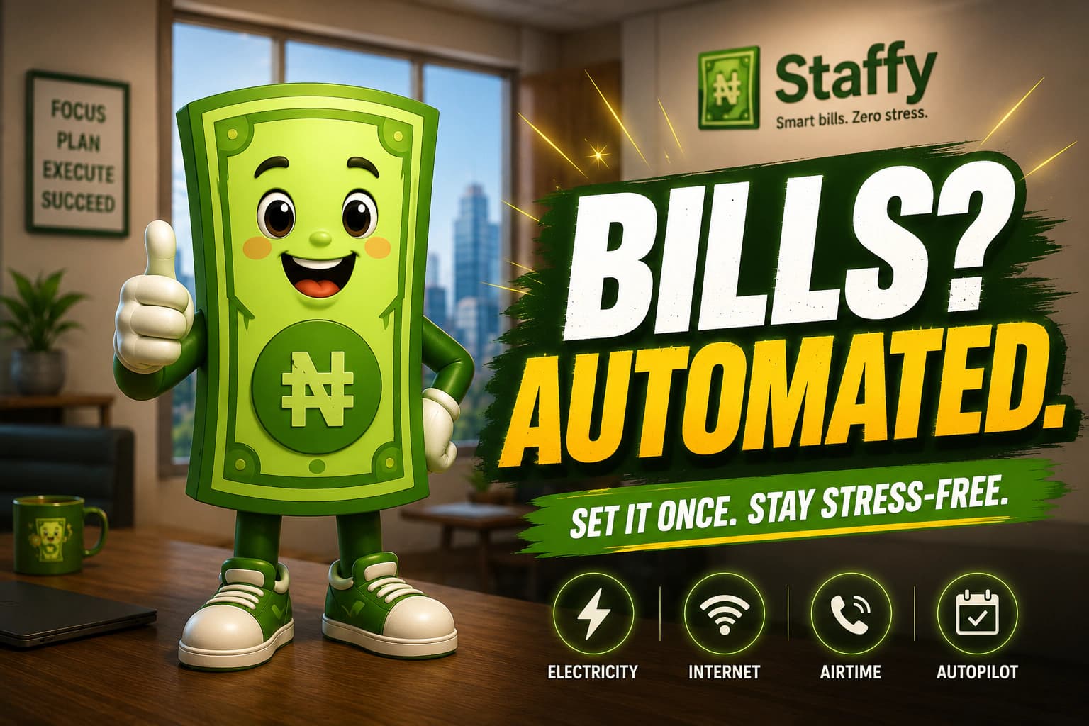 Pay airtime, data, electricity, and more with Staff Pay